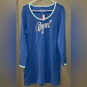 Victoria's Secret Royal Blue Cotton Nightshirt New sz Medium NWT